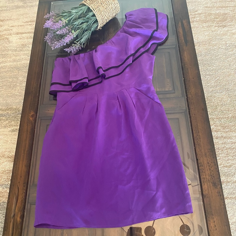 Yumi Kim Silk “Lanie” Silk One Shoulder Ruffled Dress Size S - Picture 4 of 16